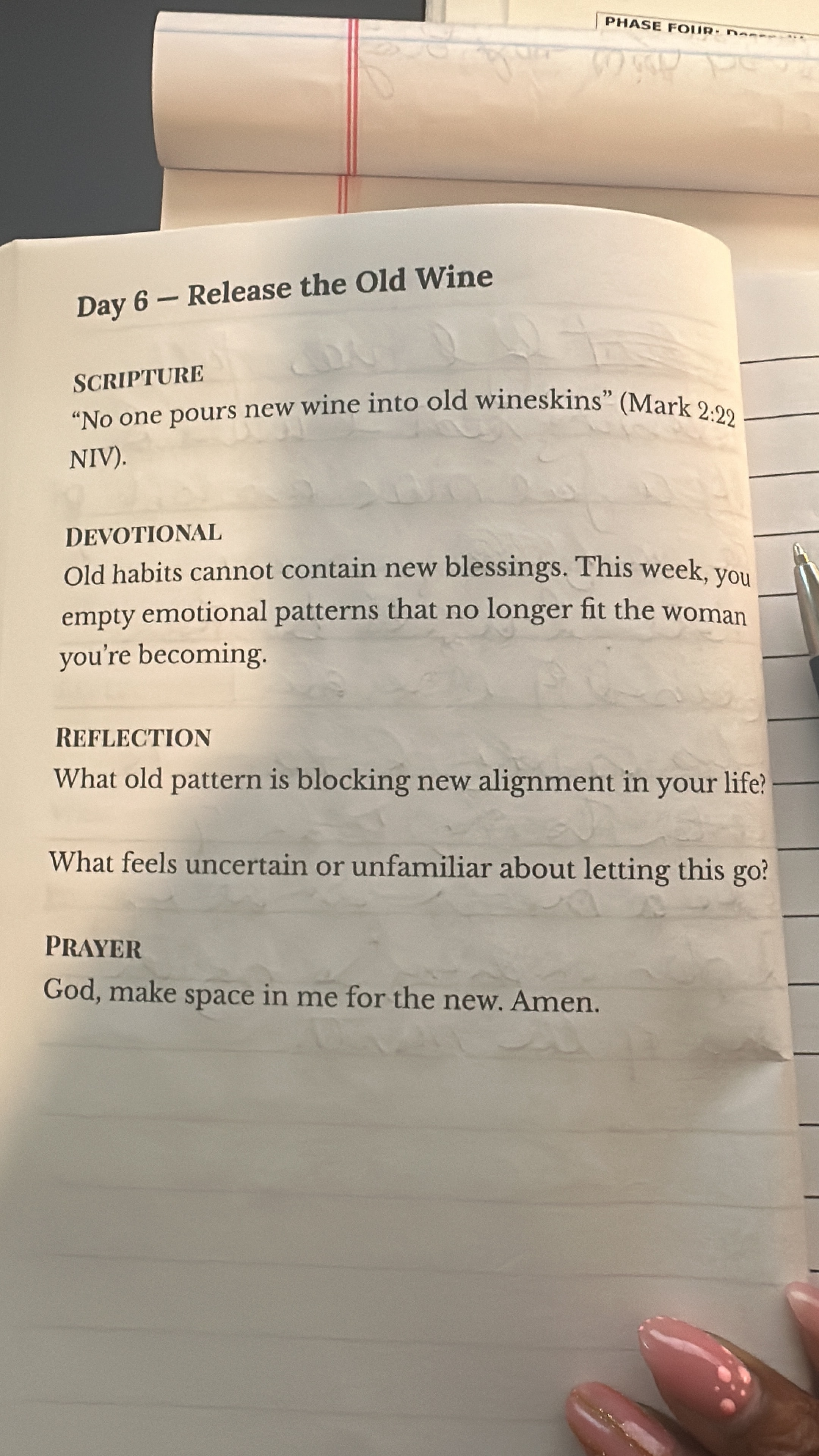 Inside the Reset Journal — Phase Four reflection prompts